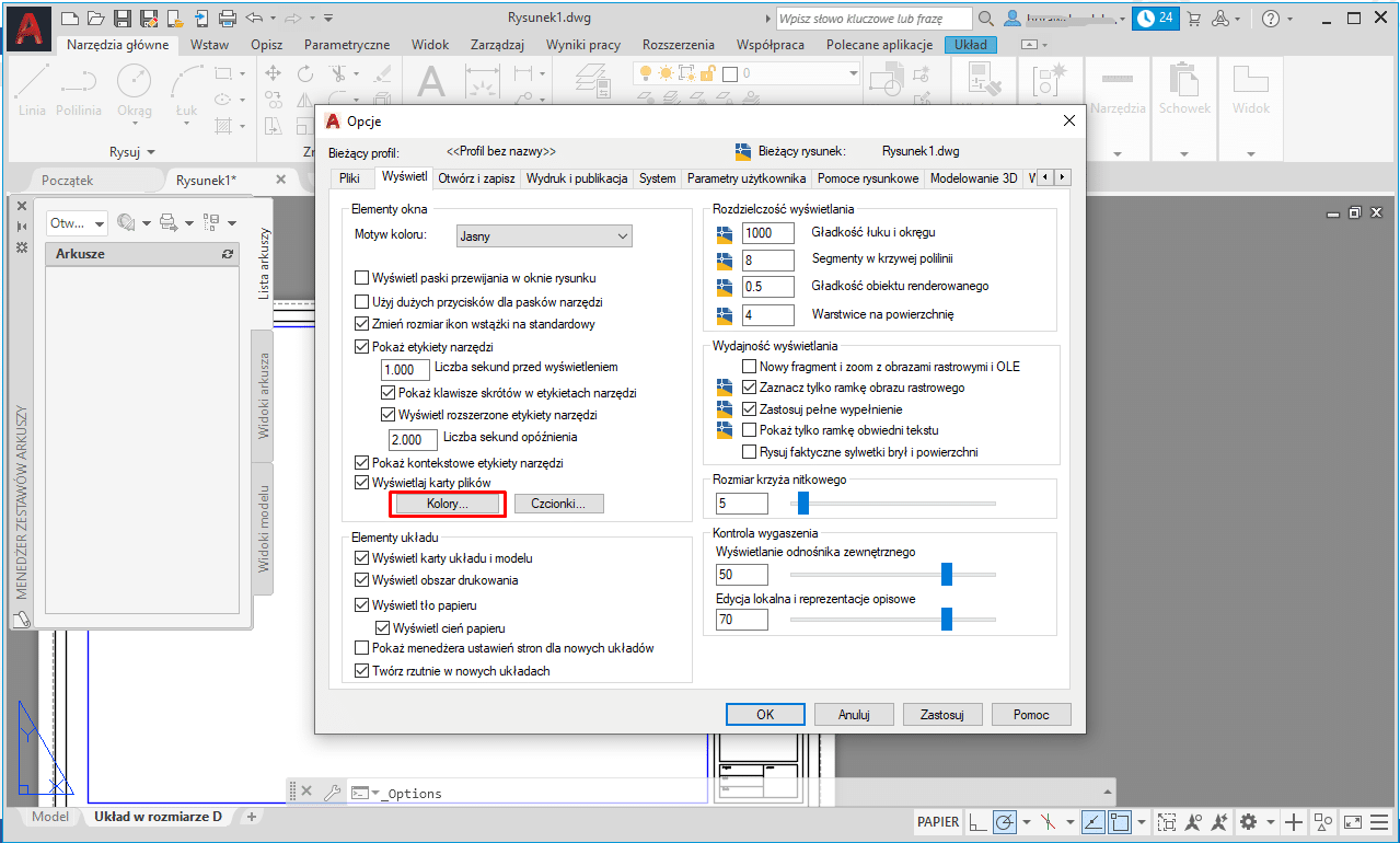 tło autocad