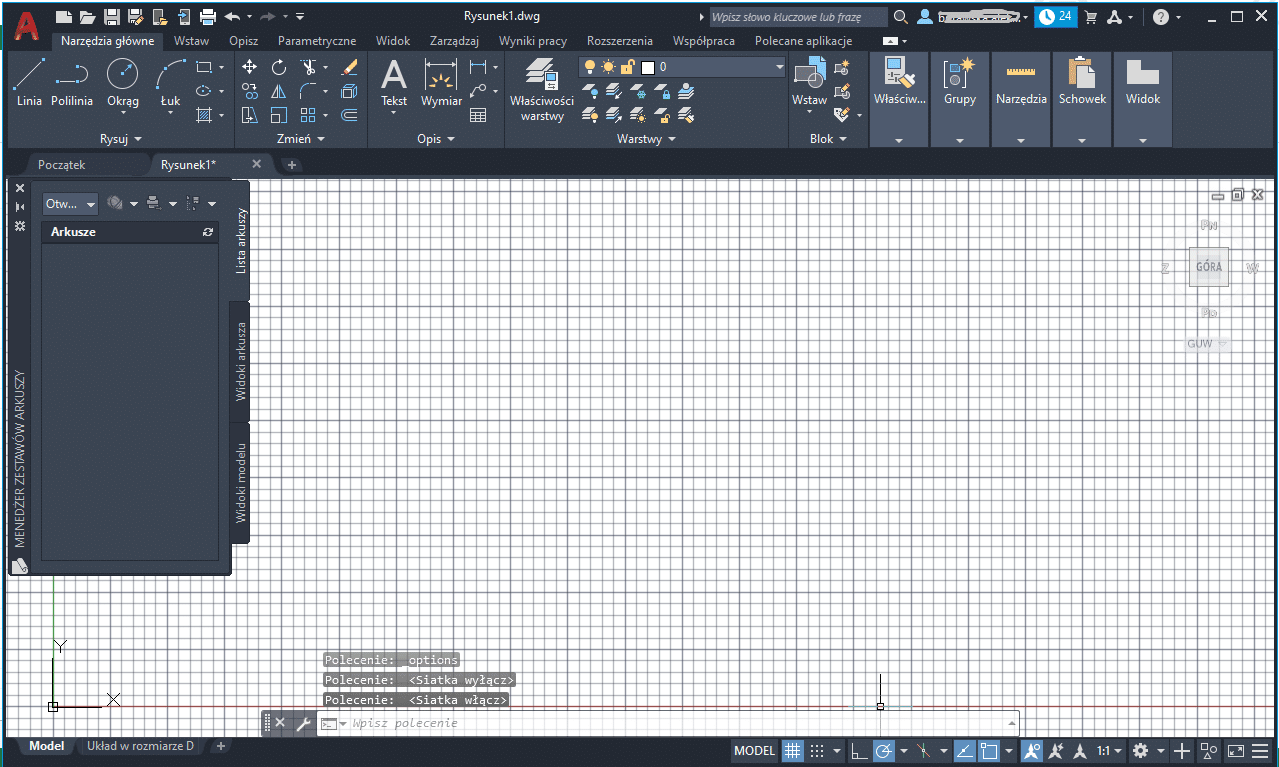 autocad zmiana tła