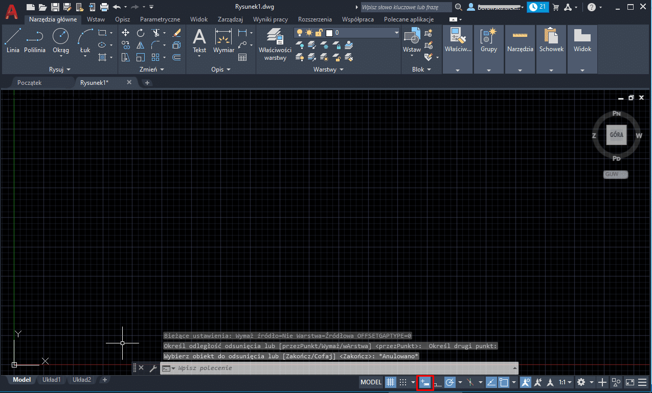 Rysowanie autocad - zdjęcie ekranu