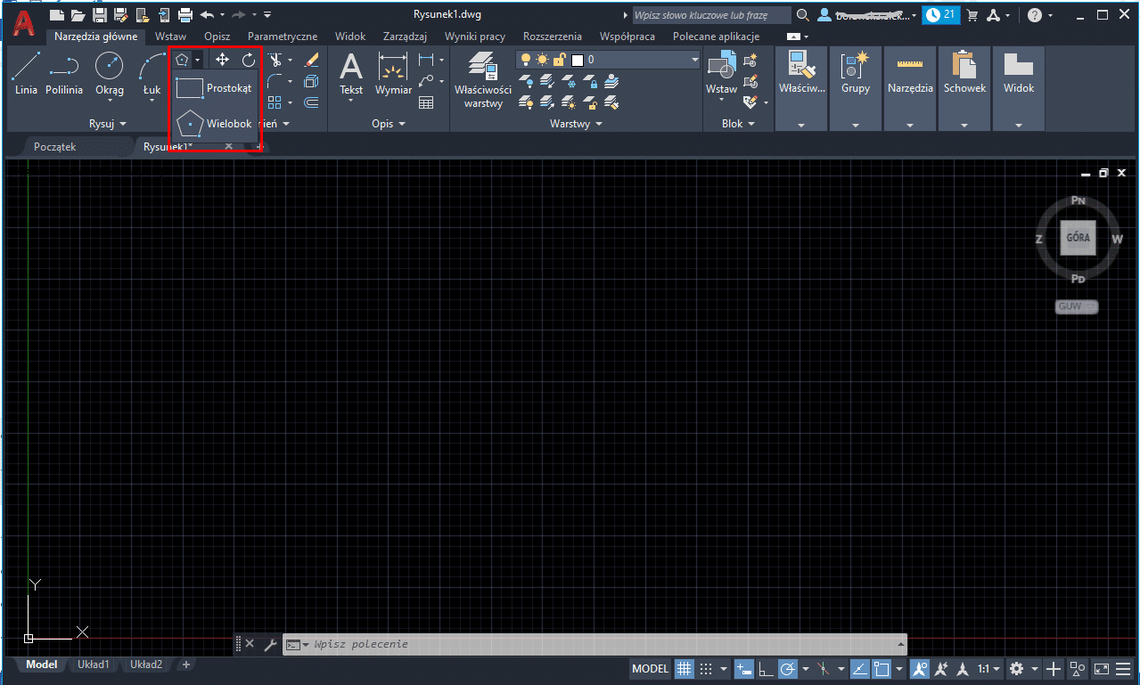 Rysowanie figur autocad - zrzut