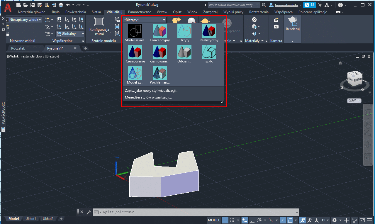 Wizualizacje 3D w AutoCAD