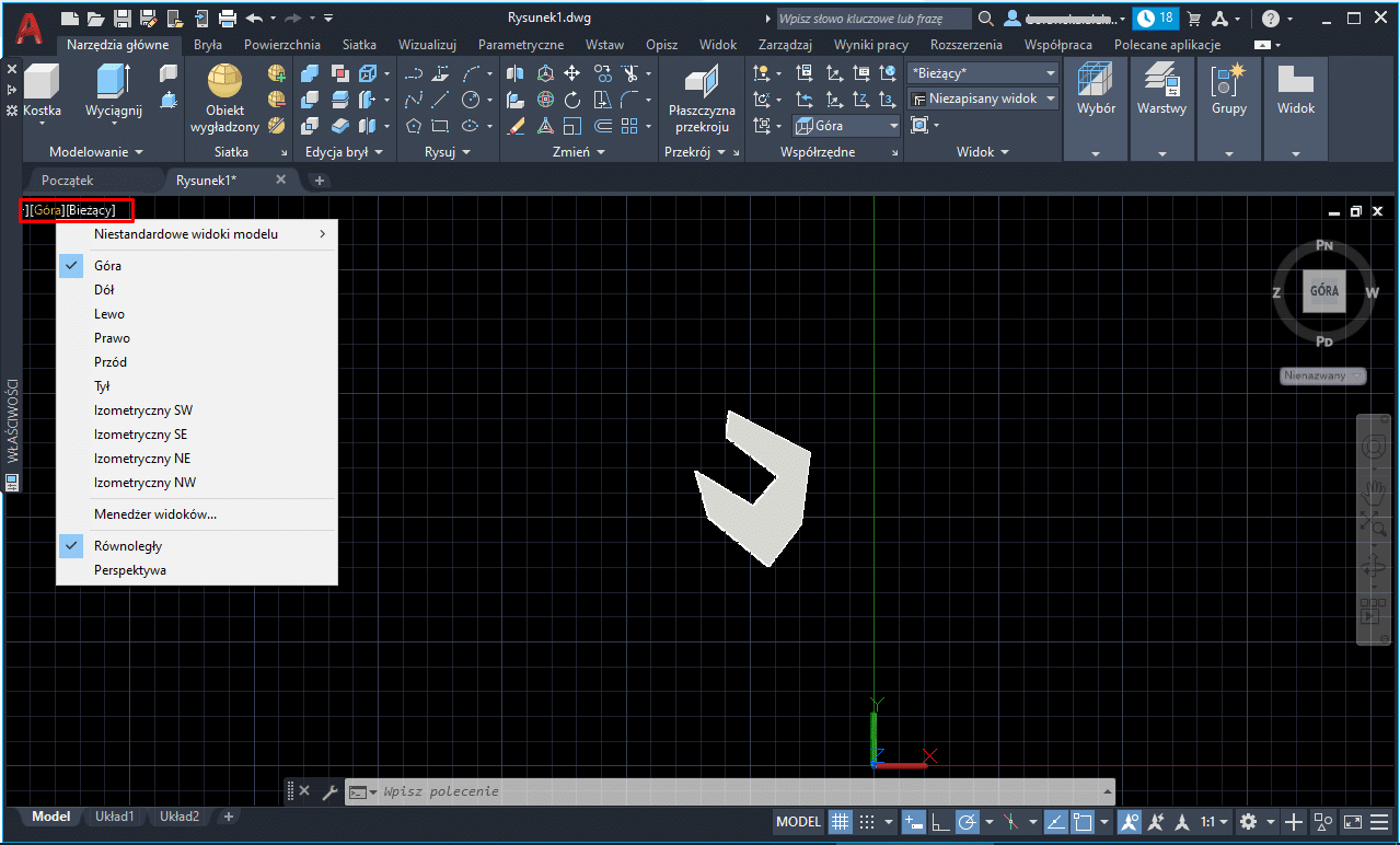 Zmiana obiektu trójwymiarowego na dwuwymiarowy w AutoCAD
