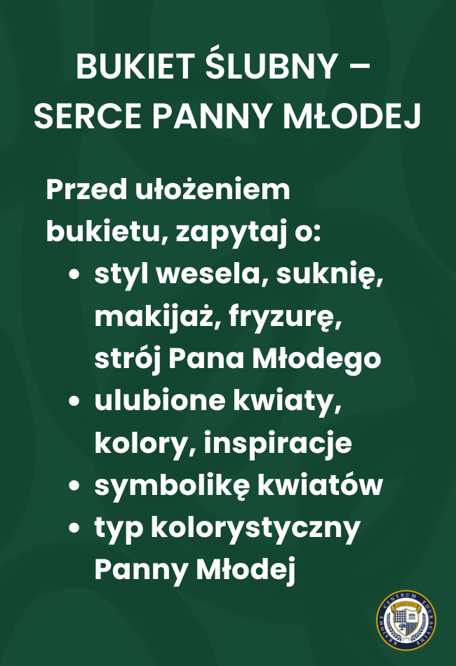 Infografika przedstawiająca kompleksowy przewodnik po wyborze i doborze kwiatów na wesele